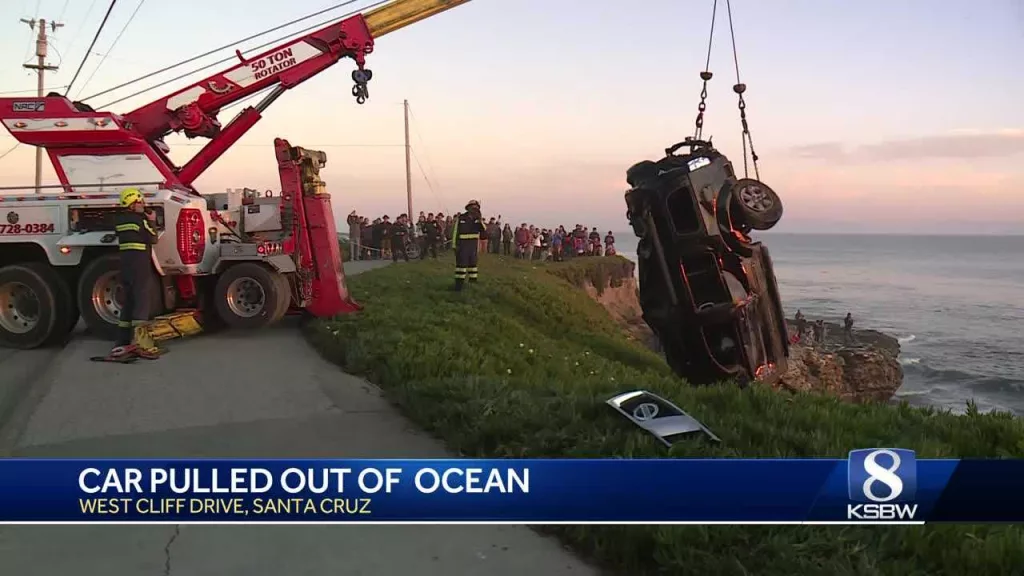 Bystanders rescue victim who drove off cliff in California