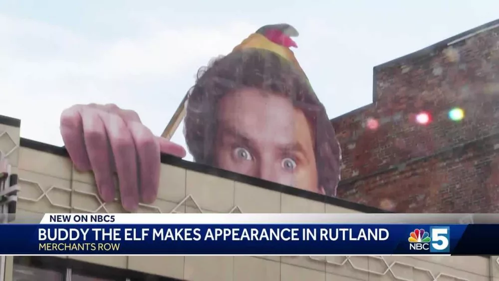 Giant cutout of Buddy the Elf looms tall over Vermont children's museum