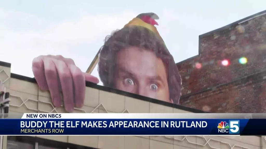 Giant cutout of Buddy the Elf looms tall over Vermont children's museum