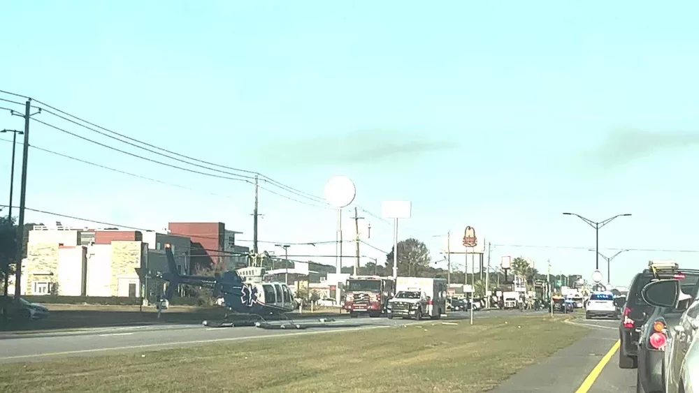 Video: Helicopter responds after crash shuts down Highway 17 in Bryan County
