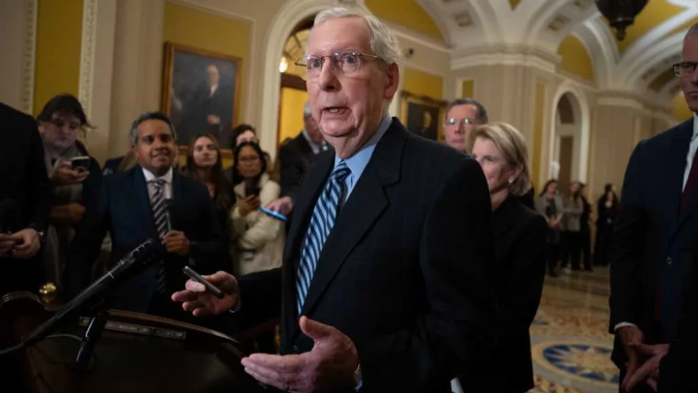 Mitch McConnell sprains wrist and cuts his face after fall in the Capitol