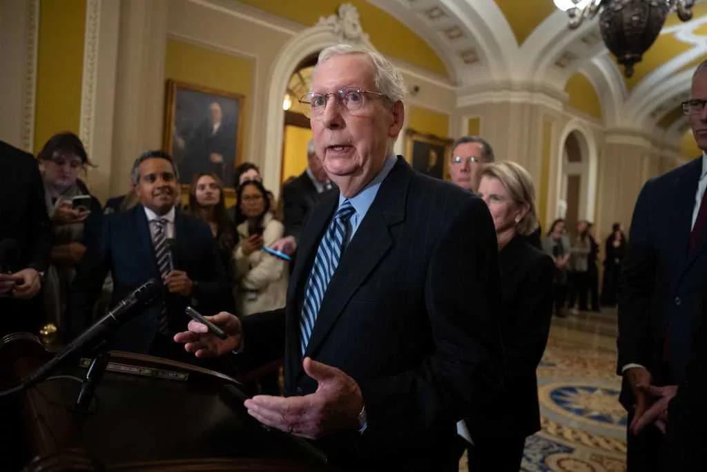 Mitch McConnell sprains wrist and cuts his face after fall in the Capitol