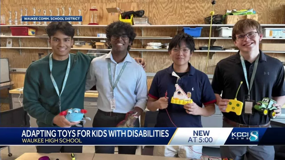 High school students redesigning toys for children with special needs