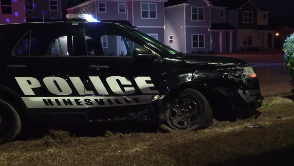 Hinesville police vehicle damaged in crash