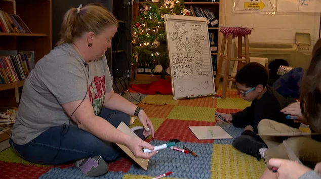 Kate Schimmel bonds with her students at Springfield Elementary