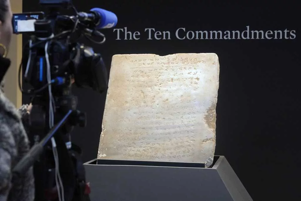 Oldest known stone tablet inscribed with the Ten Commandments sells for over $5M
