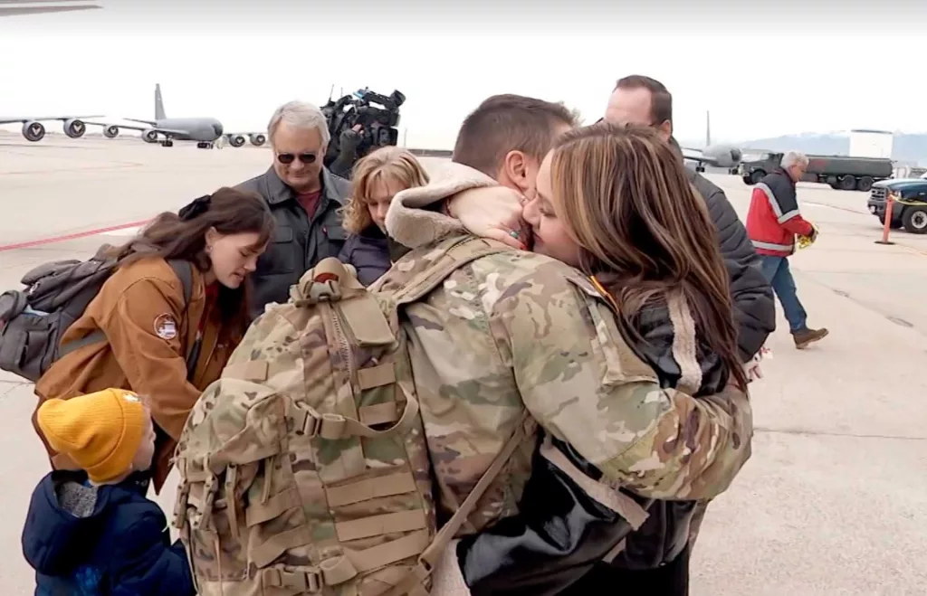 Emotional homecoming for 130 National Guard soldiers on Christmas Eve