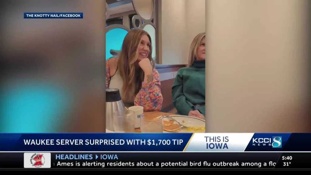 Server surprised with $1,700 tip just before Christmas