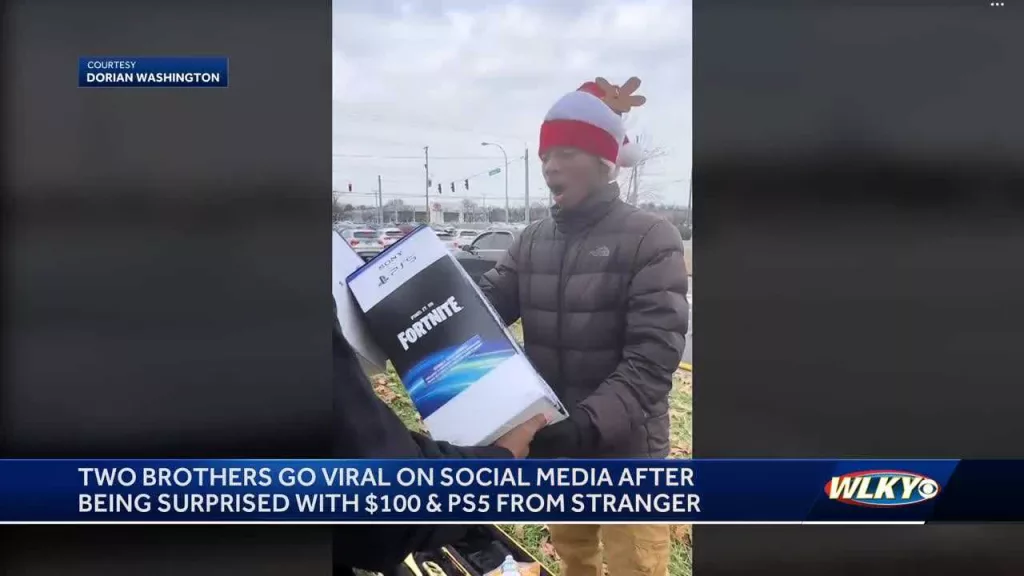 Louisville teen playing trumpet outside mall gets surprise PS5 from stranger