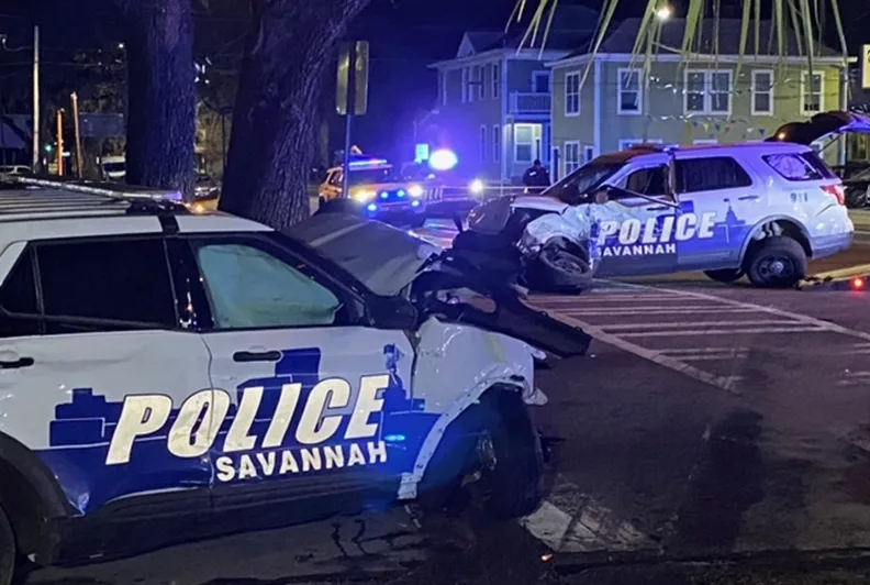 Breaking: Two Savannah Police vehicles involved in early morning collision