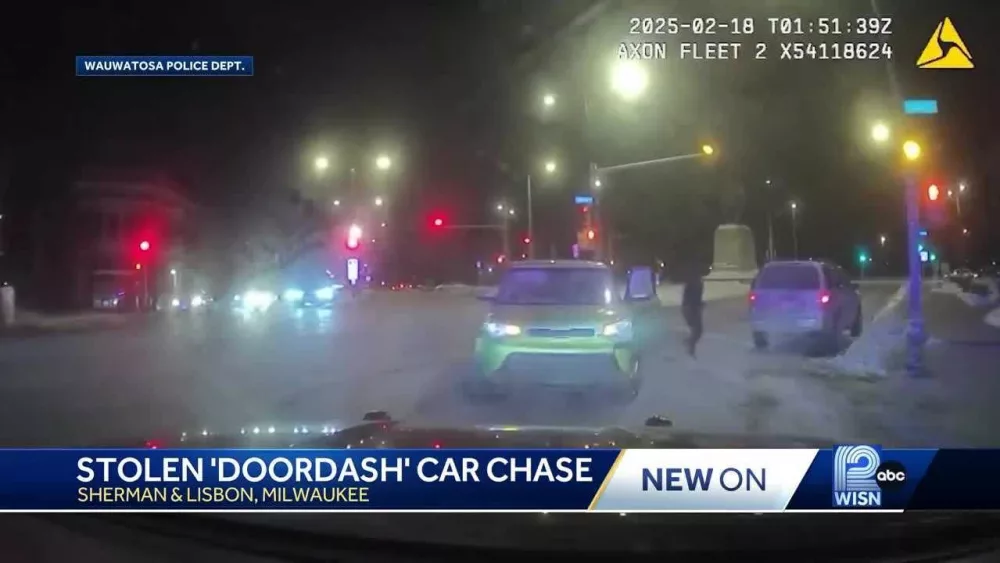 WATCH: Two 13-year-olds lead officers on chase in stolen DoorDash car