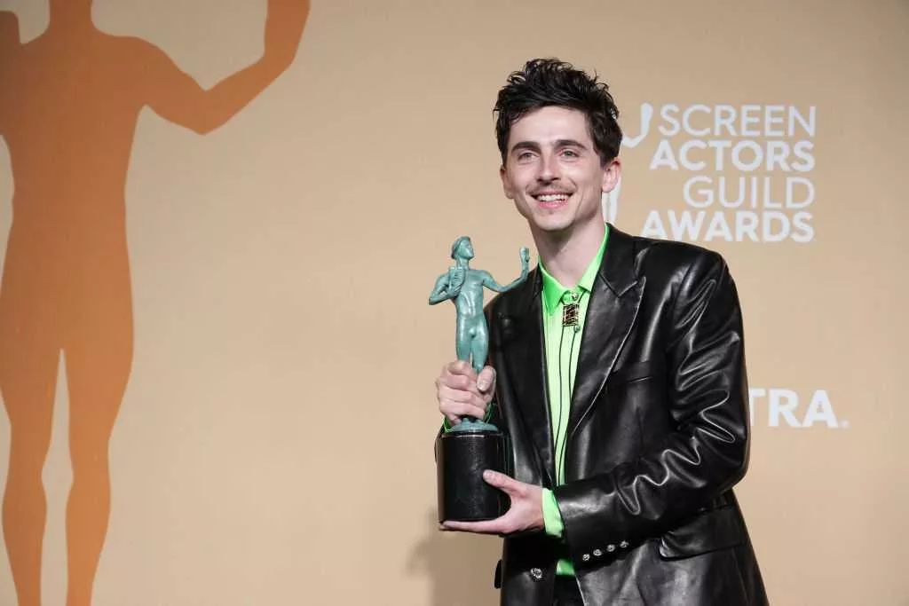 Timothée Chalamet becomes youngest actor to win best actor at the Screen Actors Guild Awards