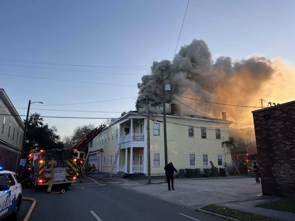 Savannah Fire Department responds to fire on Whitaker Street