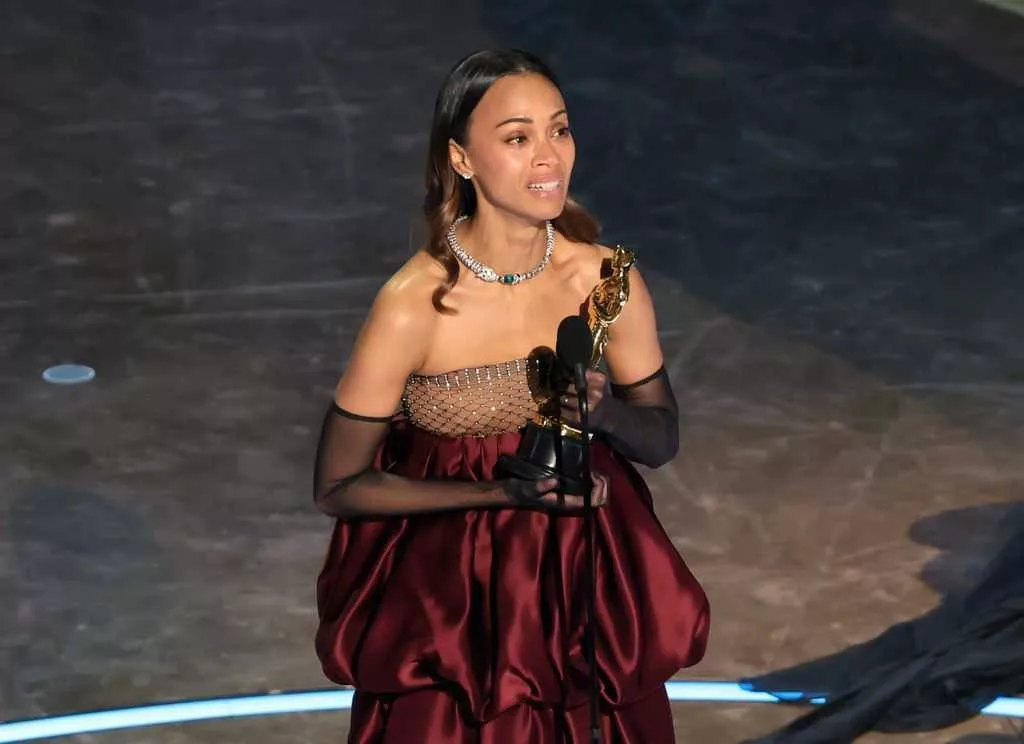 Zoe Saldaña wins Best Supporting Actress Oscar for role in Emilia Pérez