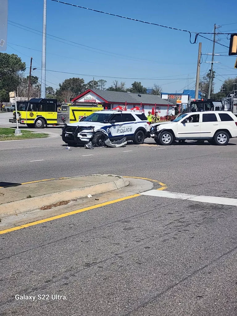 Chatham County Police vehicle involved in collision