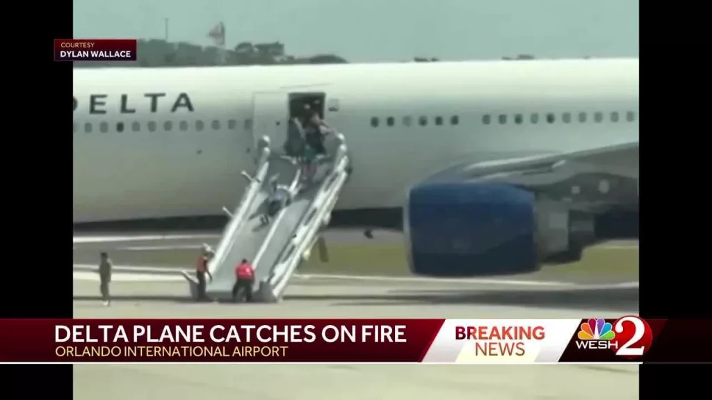 WATCH: Delta plane catches fire at Orlando International Airport