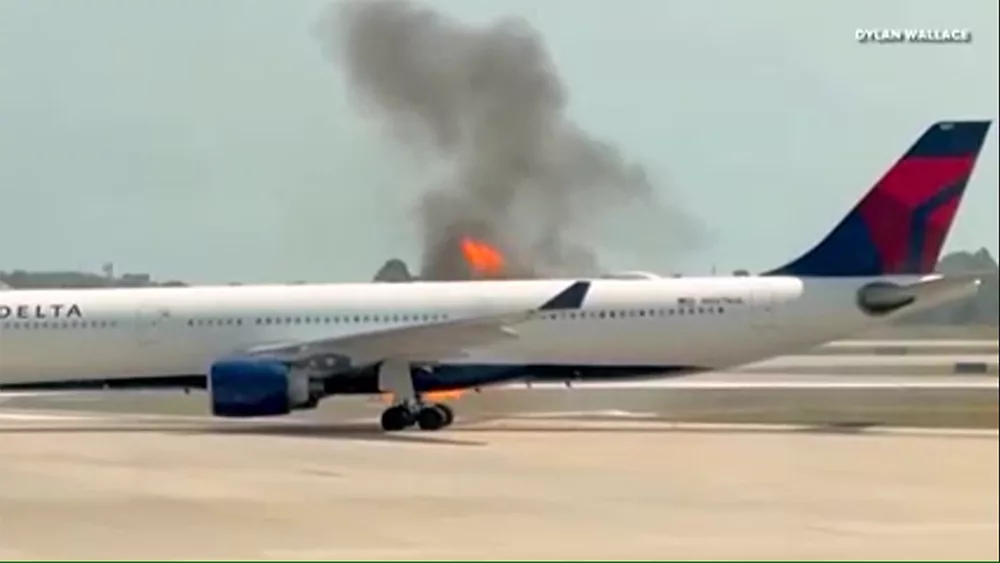 'Burst of flames': FAA investigating fire on Georgia-bound airplane