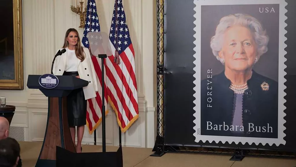 Melania Trump hosts White House event to unveil Barbara Bush postage stamp