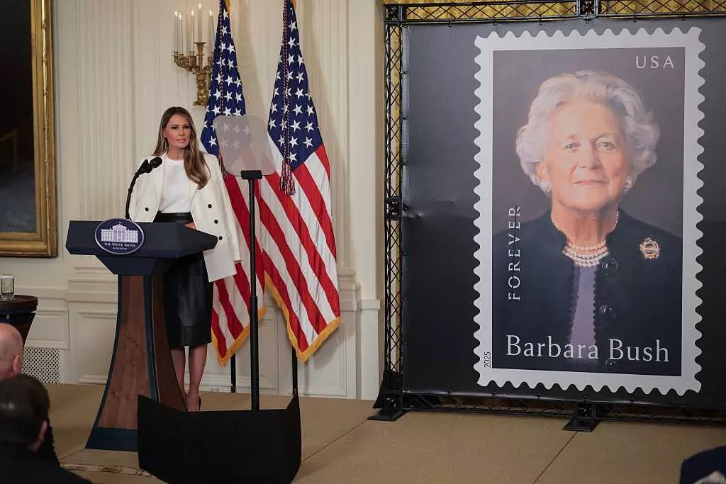 Melania Trump hosts White House event to unveil Barbara Bush postage stamp