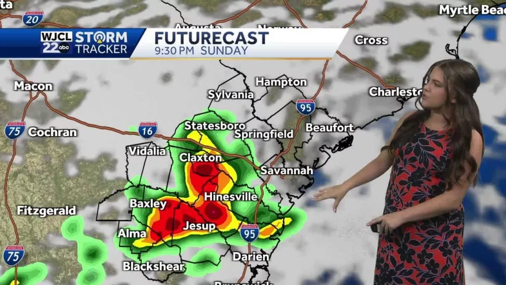 A few strong thunderstorms Sunday evening for Southeast Georgia