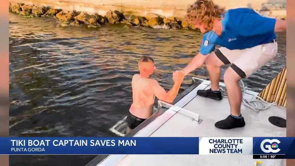 Florida tiki boat crew rescues bleeding man in water, then sings karaoke