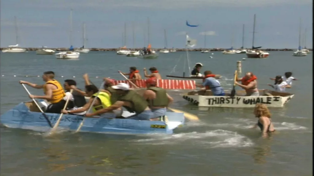 Would you ride a cardboard boat? Check out this wet and wild regatta from 1993