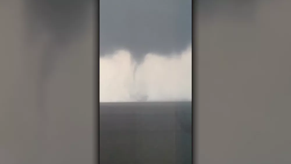 Watch as Waterspout develops in Bryan County