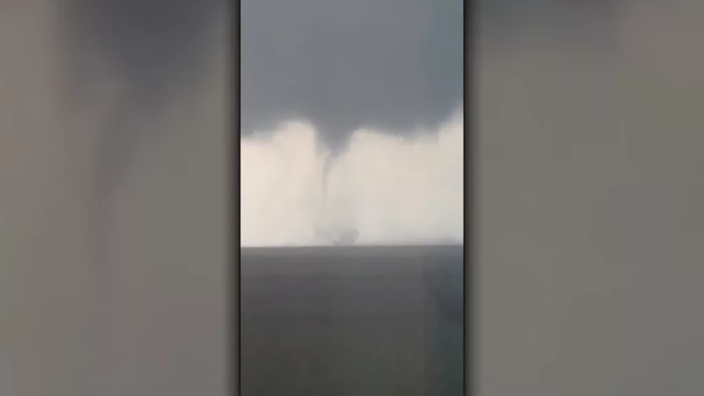 Watch as Waterspout develops in Bryan County