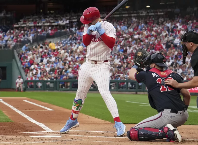 Phillies and Braves set for doubleheader after rainout. Harper gets extra day off after being hit