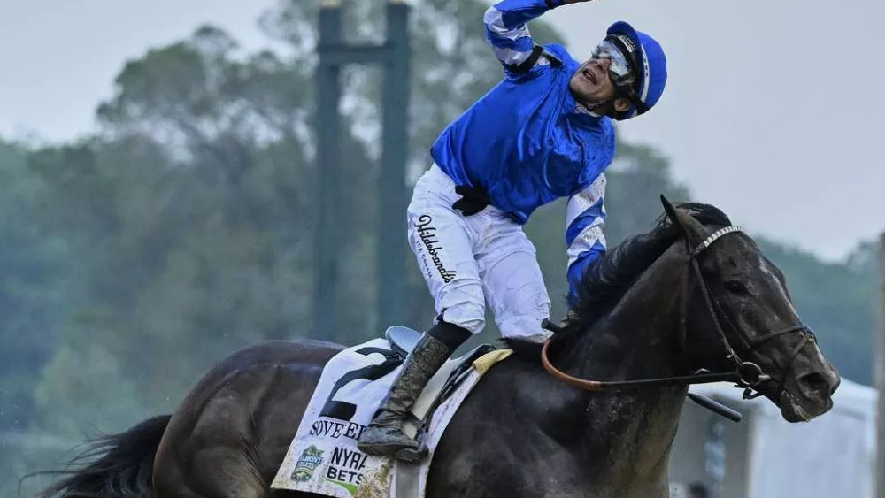 Sovereignty beats Journalism to win the Belmont Stakes at Saratoga