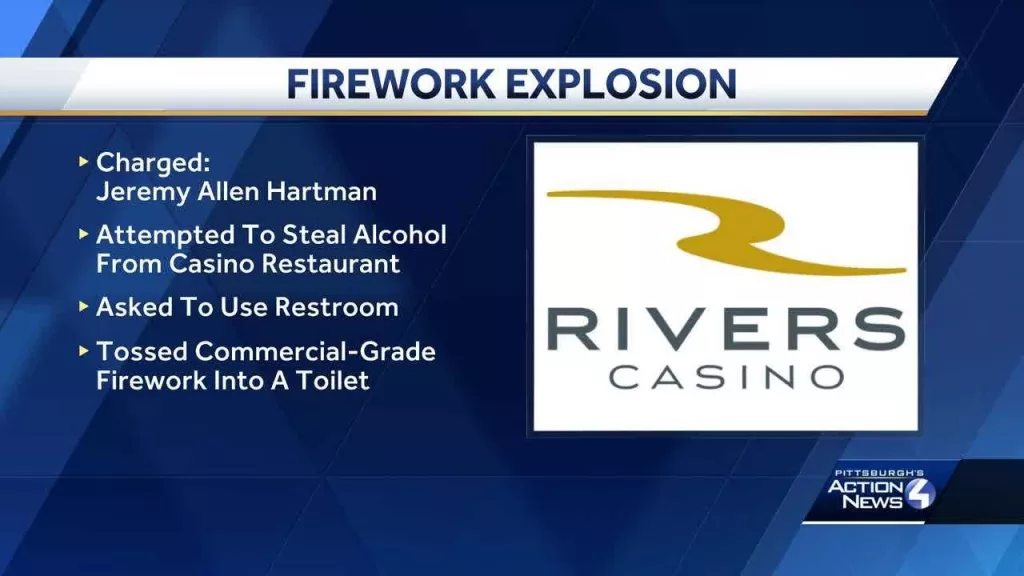 Man charged with arson after lighting firework in casino bathroom