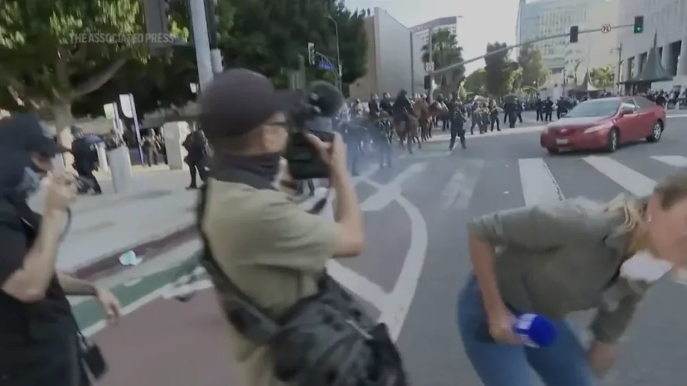 VIDEO: Australian reporter hit by nonlethal round during LA protests