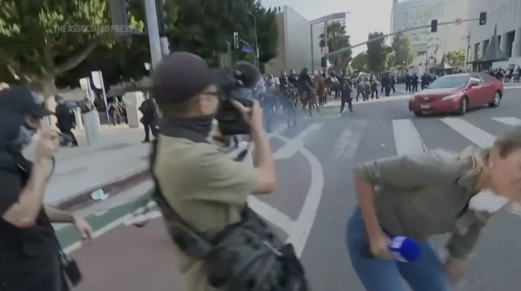 VIDEO: Australian reporter hit by nonlethal round during LA protests