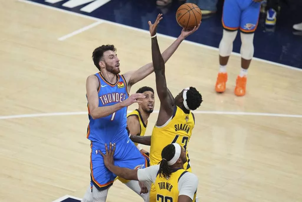 Thunder rally to top Pacers 111-104 and tie Finals