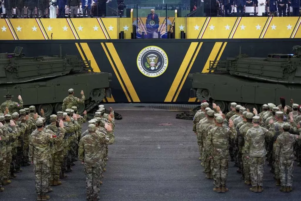 Celebrations and protests as parade marks Army's 250th anniversary