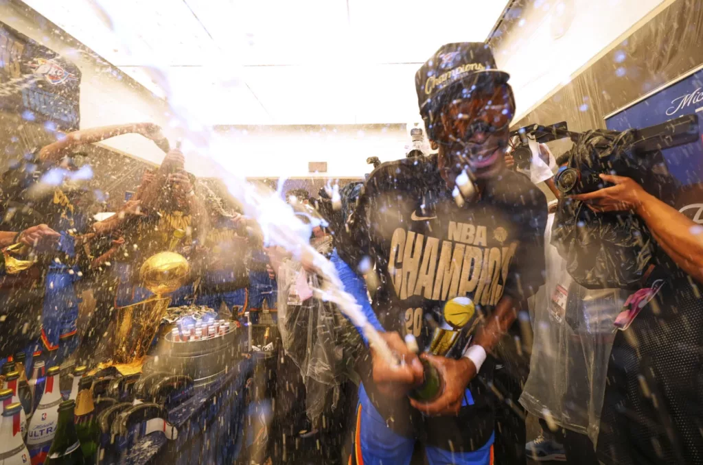 Thunder are the youngest NBA champions since 1977. Most had no idea how to pop champagne corks
