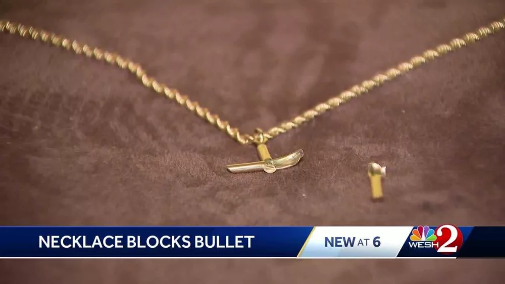 Florida man shot in the chest says golden cross necklace blocked bullet, saved his life