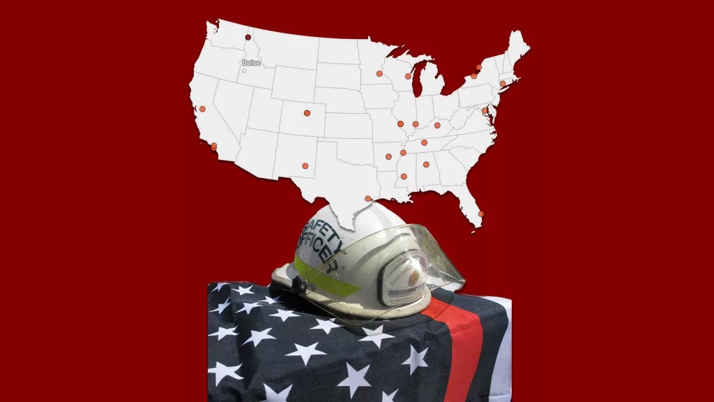 How many firefighters have been killed by gunfire, ambushes on duty?