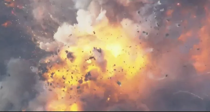Several explosions seen as crews battle fire at fireworks facility in California