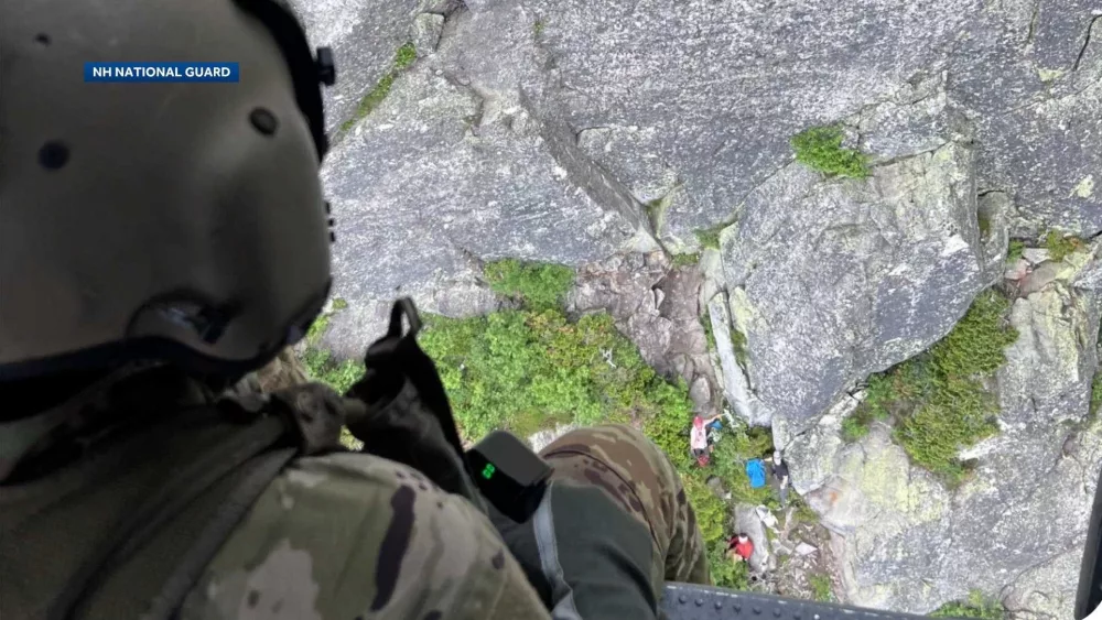 WATCH: Climber rescued by helicopter after falling about 60 feet on New Hampshire's Mount Washington
