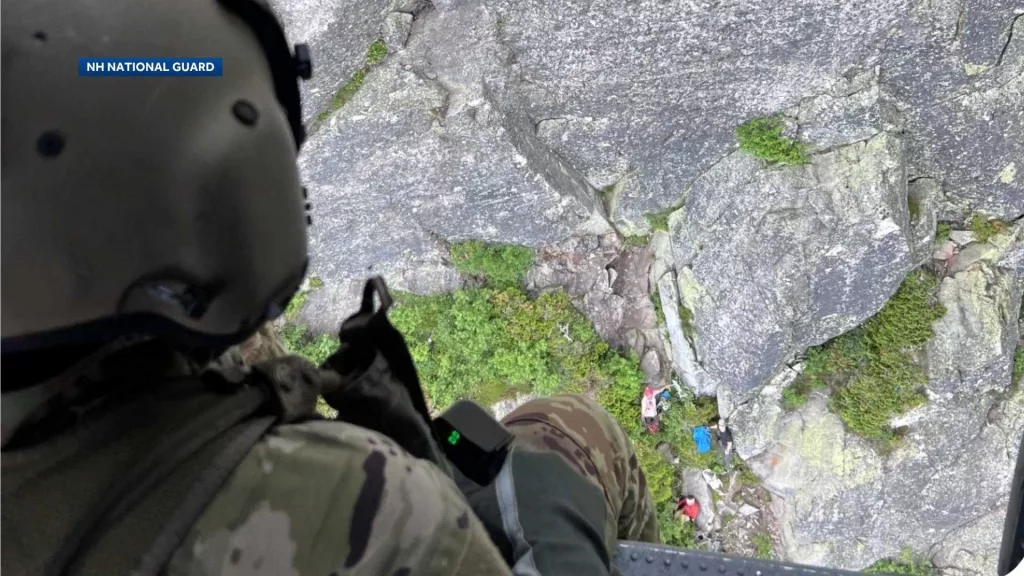 WATCH: Climber rescued by helicopter after falling about 60 feet on New Hampshire's Mount Washington