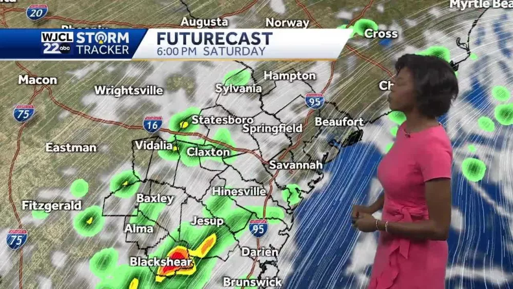 Showers and moderate rip current risk for Sunday