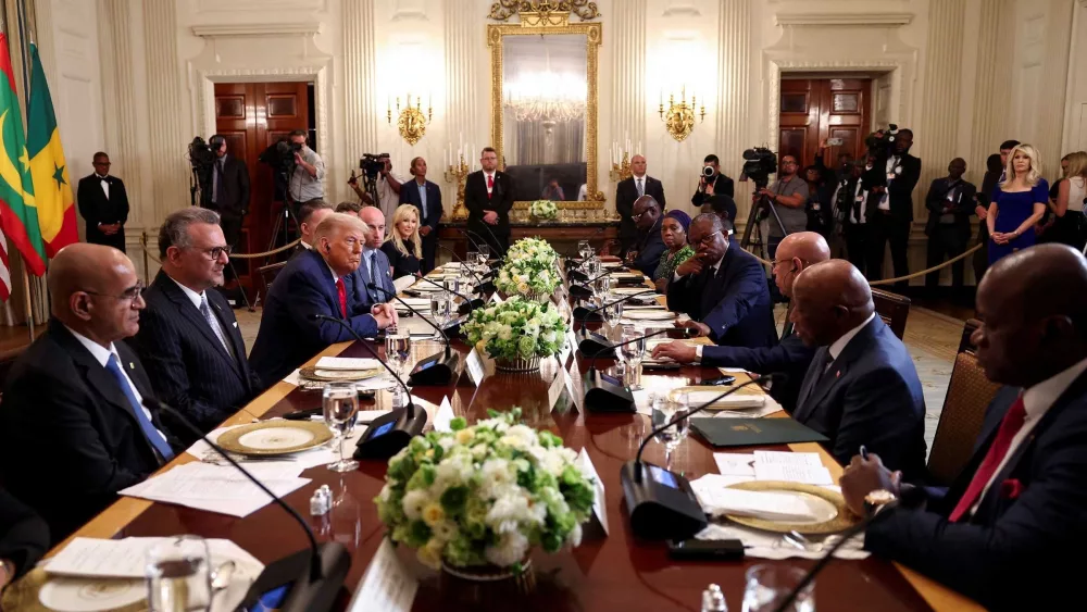 Trump praises 'good English' of Liberian president, prompting criticism