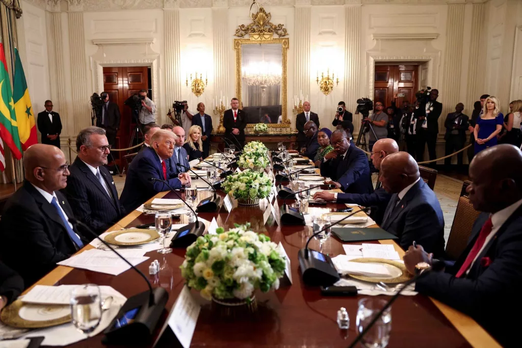 Trump praises 'good English' of Liberian president, prompting criticism