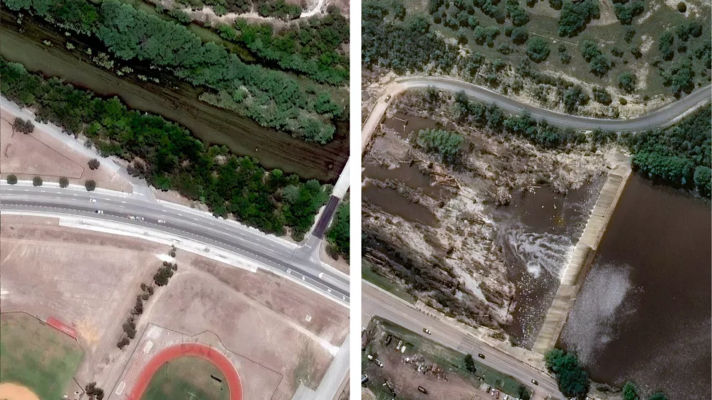 Satellite images show before and after Texas floods