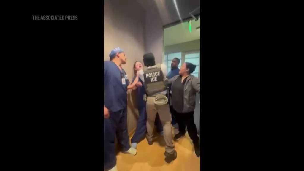 California surgical center staff demand to see warrant as ICE agents detain landscaper