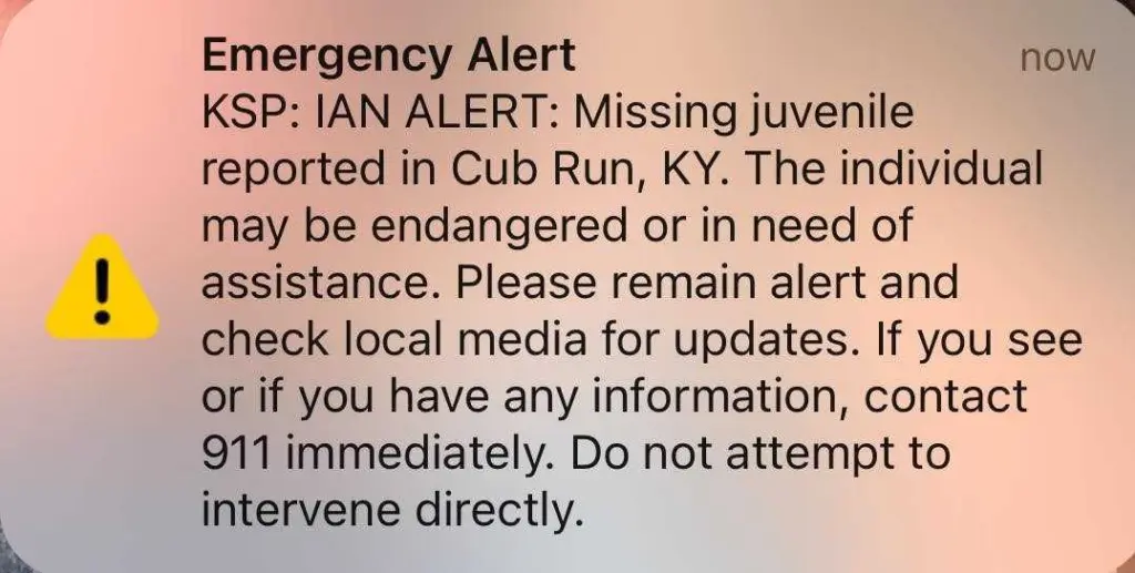 A missing Kentucky 5-year-old prompted an 'Ian Alert' and was found dead. What is an 'Ian Alert'?