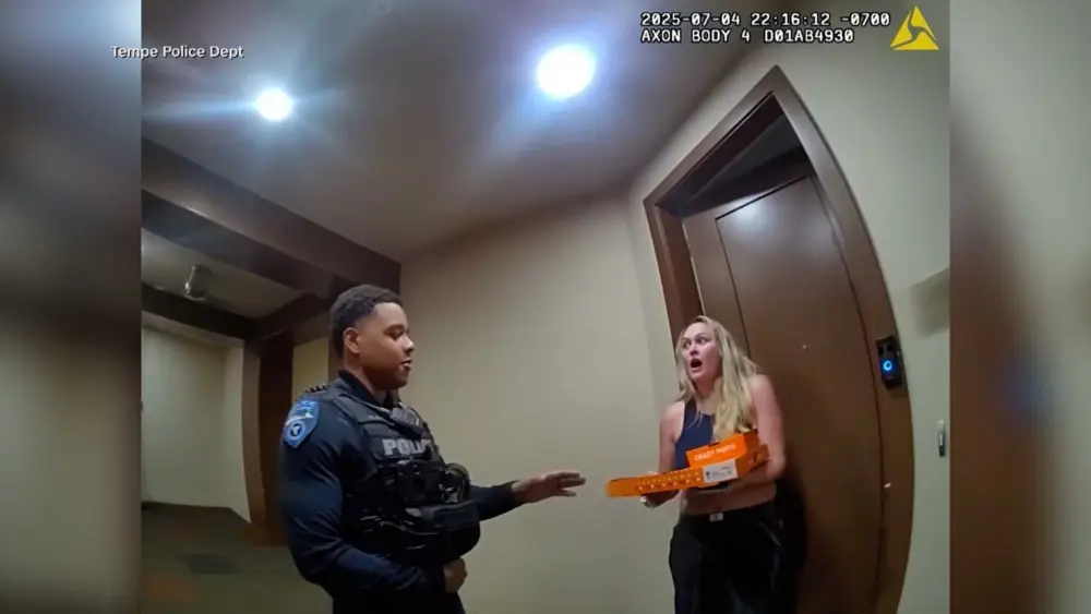 VIDEO: Police officers complete delivery order after arresting Grubhub driver