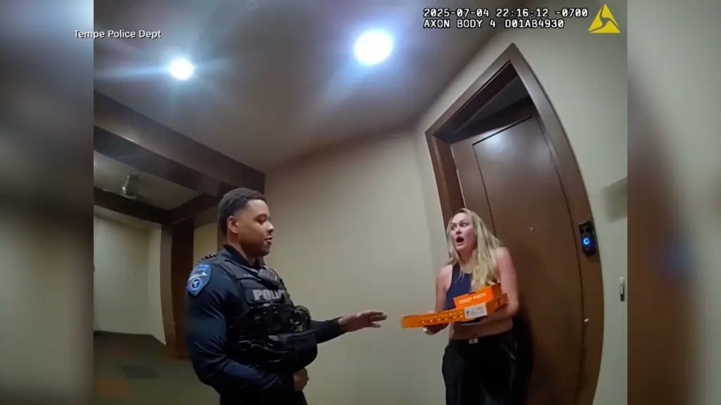 VIDEO: Police officers complete delivery order after arresting Grubhub driver
