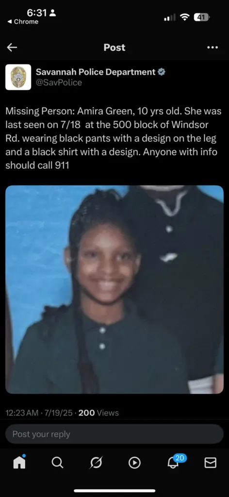Savannah Police searching for missing 10-year old girl; how you can help find her